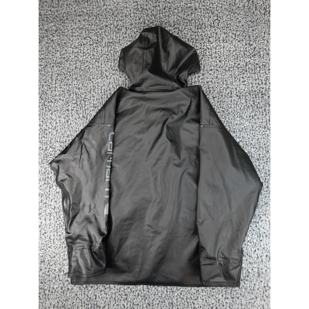 Carhartt Surrey Rain Coat Mens Medium Black Good Waterproof Heavy Duty 103508